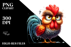Watercolor Funny Rooster Standing Product Image 2
