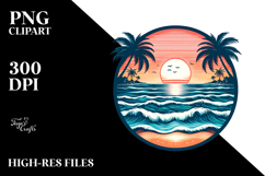 Vintage Beach Sunset Tshirt Design Product Image 2