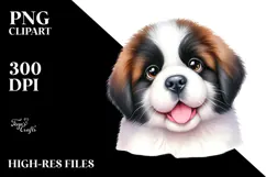 Adorable Saint Bernard, Bright and Happy, PNG Product Image 2