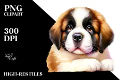 Happy Saint Bernard, Full of Joy, PNG Product Image 2