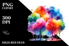 Vibrant Abstract Rainbow Trees Product Image 3