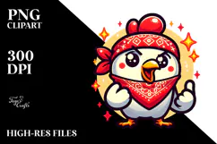Ridiculously Cute Chicken with Bandana PNG Product Image 2