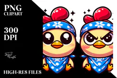 Ridiculously Cute Chicken with Bandana PNG Product Image 2