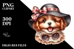 Smiling Puppy Watercolor Clipart Product Image 1