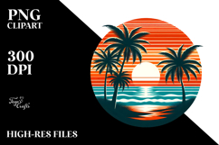 Retro Tropical Beach Sunset Product Image 2