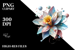 Colorful Diamond Daffodil PNG Product Image 2