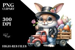 Goofy Bunny in Leather Hat, Transparent PNG Product Image 2