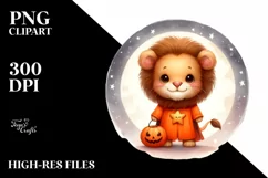 Digital Baby Lion Halloween PNG Product Image 1