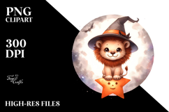 Cute Baby Lion Standing on Star, Transparent PNG Product Image 2