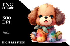 Colorful Baby Plush Dog Sew | Sublimation | Clipart Product Image 2