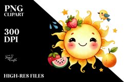Cute Sun Watercolor PNG Product Image 2