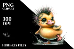 Cute Baby Duck on Beach, PNG Product Image 2