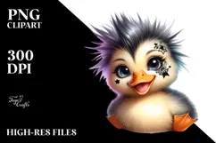 Cute Baby Duck on Beach, PNG Product Image 2