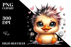 Cute Baby Duck on Beach, PNG Product Image 2