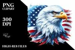 Detailed Patriotic Bald Eagle | USA Colors | Clipart Product Image 3
