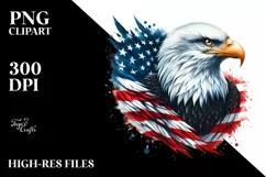Detailed Patriotic Bald Eagle | USA Colors | Clipart Product Image 3