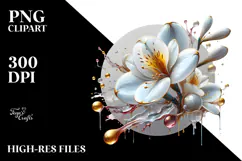 Abstract Freesia with Glossy Finish, Artistic PNG Product Image 2