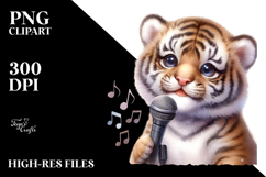 Baby Tiger with Singer Look, High-Res PNG Product Image 2