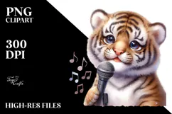 Baby Tiger with Singer Look, High-Res PNG Product Image 2