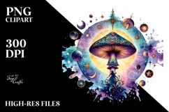 Magical Celestial Mushroom, Transparent PNG Product Image 2