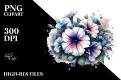 Watercolor Petunia Splash Clipart Product Image 3