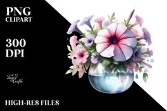 Watercolor Petunia Splash Clipart Product Image 3