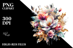 Colorful Bouquet with GOLD FOIL and Magnolia Product Image 2