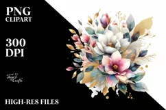 Colorful Bouquet with GOLD FOIL and Magnolia Product Image 1
