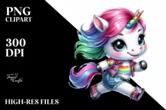 Running Baby Unicorn PNG Product Image 1