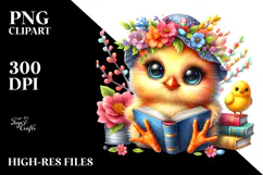 Vibrant Crazy Cute Baby Chicken PNG Product Image 2