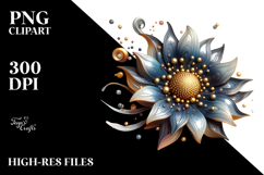 Glossy Sunflower Watercolor Splash, PNG Product Image 2