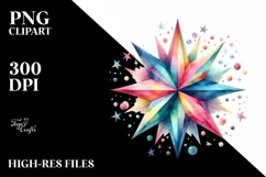 Colorful Watercolor Pastel Star Clipart Product Image 3