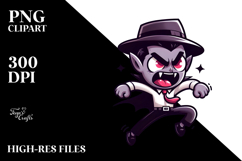 Aggressive Vampire with Hat PNG Product Image 2