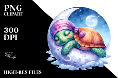 Sleeping Moon Sticker Clipart Product Image 2