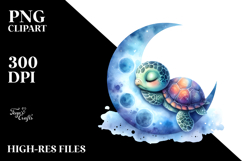 Sleeping Moon Sticker Clipart Product Image 2