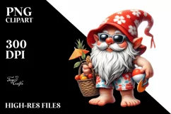 Detailed Gnome with Beach Wear | Sublimation | Clipart Product Image 3