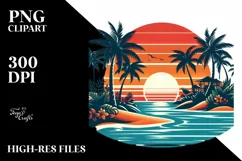 Tropical Island Sunset Art | Sublimation | Clipart Product Image 3