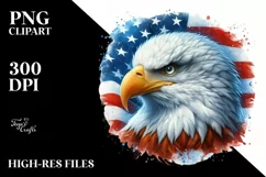 Detailed Patriotic Bald Eagle | USA Colors | Clipart Product Image 3