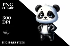 Proud Panda with Big Eyes | Sublimation Clipart Product Image 1
