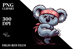 Silly Cartoon Koala with Bandana, Vector Art PNG Product Image 2