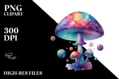 Magical Celestial Mushroom Watercolor Product Image 1