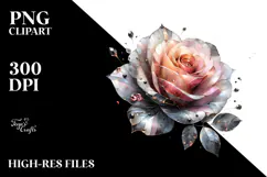 Rose with Metallic Accents PNG Product Image 2