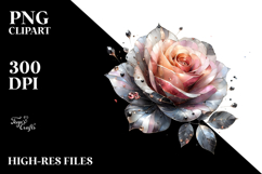 Rose with Metallic Accents PNG Product Image 2
