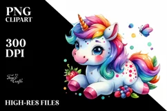 Funny Cute Baby Unicorn PNG Product Image 1