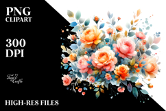 Colorful Small Orange Roses PNG Product Image 2