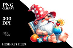 Whimsical Gnome Drinking Cocktail, PNG Product Image 2
