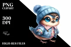 Cute Baby Bird with Clothes, Transparent PNG Product Image 3