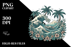 Vintage Tropical Waves, 20 oz Tumbler Product Image 2