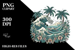 Vintage Tropical Waves, 20 oz Tumbler Product Image 2