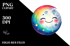Simple Smiling Moon PNG Product Image 2